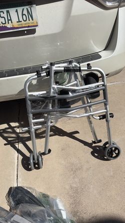 Open box medline tall adjustable arm rest walker