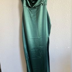 Satin Emerald Gown 