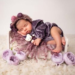 Purple Newborn Props And Layers, Including Wool And Wraps