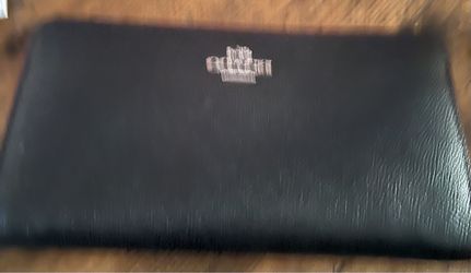 Authentic Coach Black Leather Zip-Around Wallet