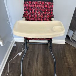 Kids Foldable High Chair With Tray 
