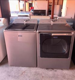 Gray Maytag Washer And Electric Dryer Matching Set