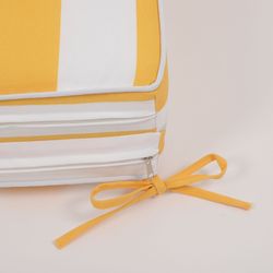 2PCS Set Outdoor Lounge Chair Cushion Replacement Patio Funiture Seat Cushion Chaise Lounge Cushion-yellow/white