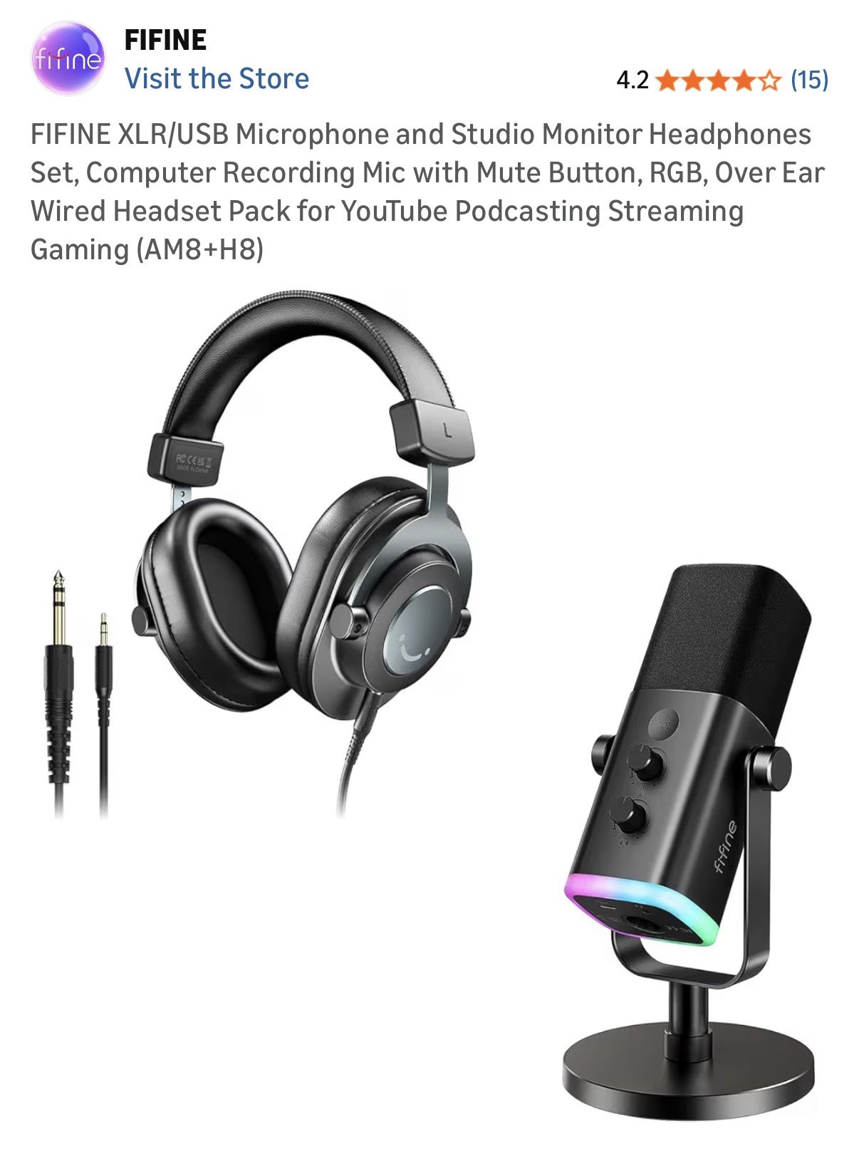 Fifine Am8 With Headphones 