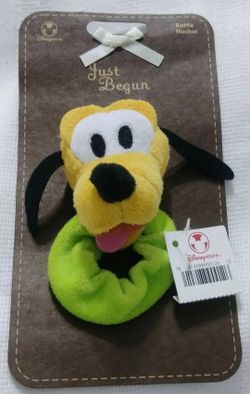 New With Tags Mickey Mouse Dog Pal PLUTO Baby Wrist Rattle Plush Doll Disney Store Exclusive Retired 