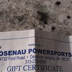 Rosenau Honda Gift Certificate 