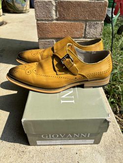 Giovanni Jeffery Scotch Leather Hand-made Monk Strap Dress Shoes