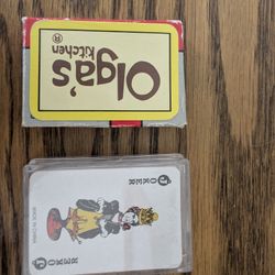 Vintage Miniature Deck Of Poker Playing cards Olga's Kitchen 11/2" X 21/4" 