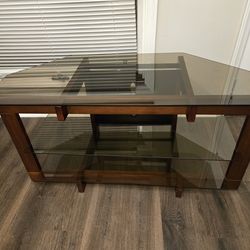 Wood & Glass 3-Tier TV Stand – $40 OBO  | Moving Sale!