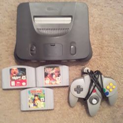 Nintendo 64 With 3 Games 