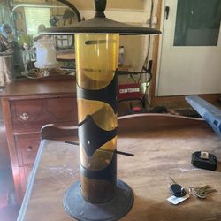 Glass And Metal Bird Feeder