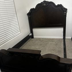 Wooden Bed Frame Dark Cherry Finish