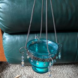 Blue Hanging Candle Holder