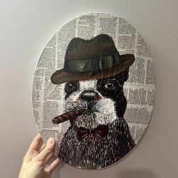 Dog Diplomat. Acrylic Paint . Original.