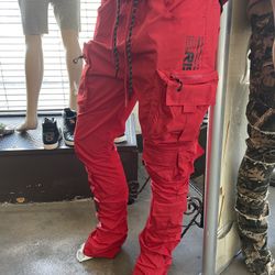Red Stacked Men’s Joggers 