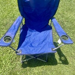 2 Foldable Blue Chairs