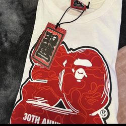 White and red BAPE 30th Anniversary tee #BAPE
