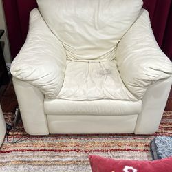 Natuzzi Leather Reclining Sofa + Oversized Chair