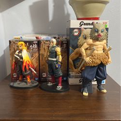 Demon Slayer Figures , Rengoku, Uzui, And Inosuke 
