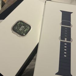 Apple Watch Ultra 3 GPS + Cellular, 49mm Natural Titanium Case with Anchor Blue Ocean Band