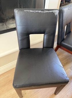 5 Black vinyl dining chairs-great project or quick refresh