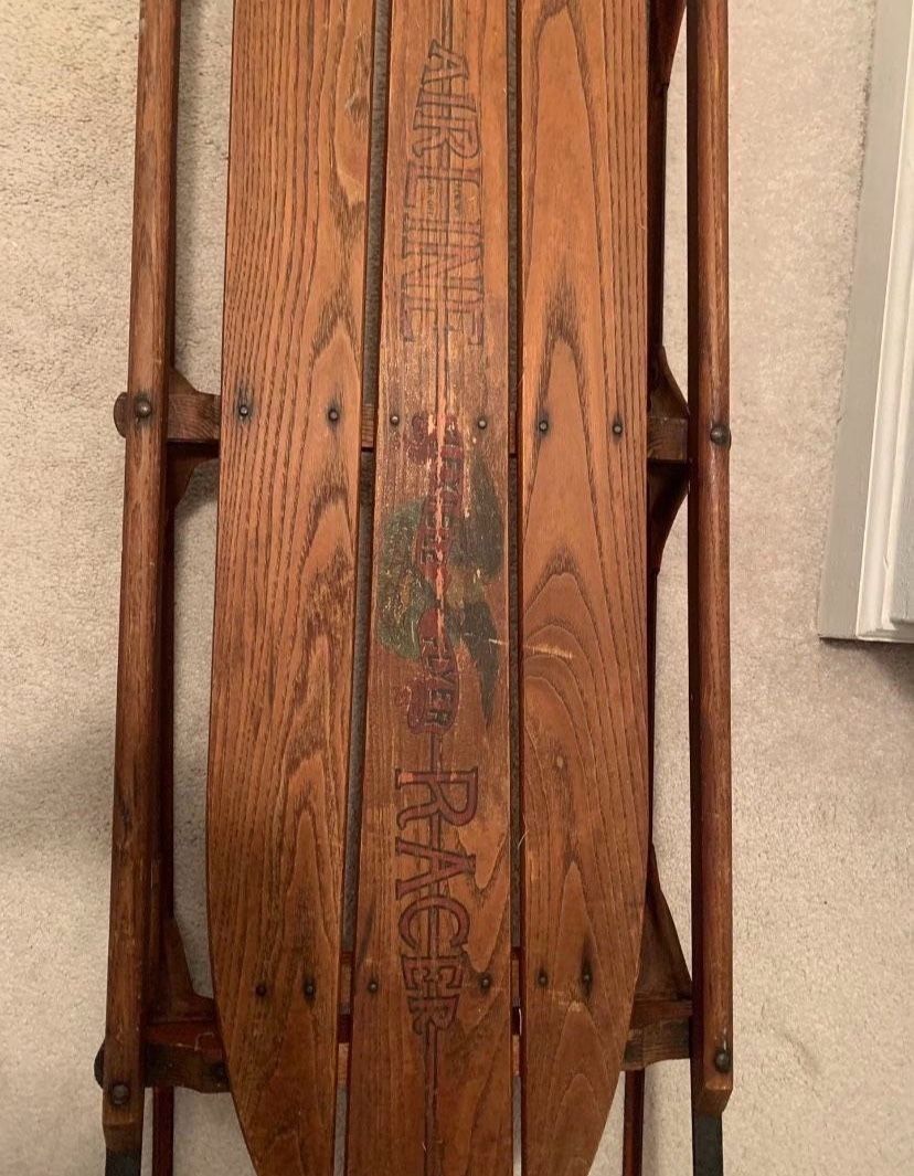 Vintage Genuine Flexible Flyer No.60 Airline Racer Wooden Sled