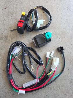 Wiring Loom and Harness CDI Coil Spark Plug Kill Switch for 110cc 125cc 140cc Pit Bike ATV Quad