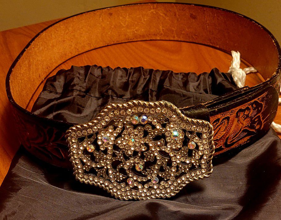 Leather Belt With Bling