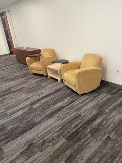 4 Near Perfect Condition Suede Chairs