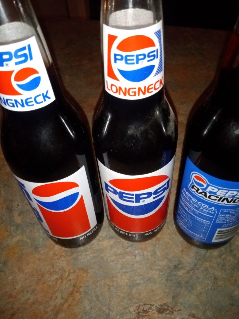Richard petty Collectable Long neck Pepsi Bottles