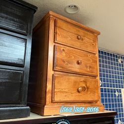 Three Drawer Oak Chest Cajonera Nightstand New Pinewood Mueble 