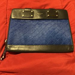 Rag & Bone Folio 13 Blue Haircalf Leather Clutch