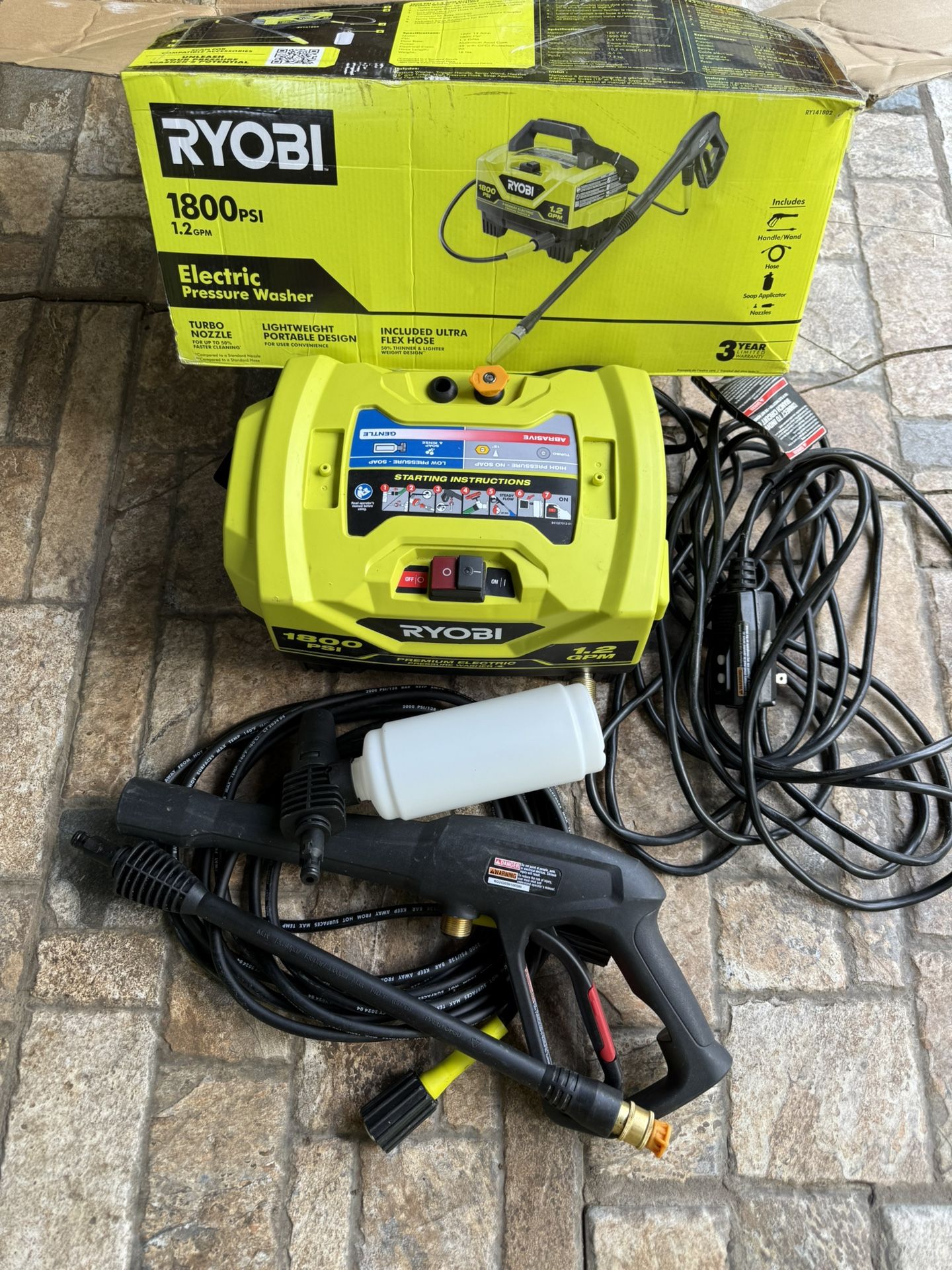 RYOBI 1800 PSI GPM Cold Water Corded Electric Pressure