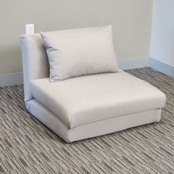 Beige Floor Futon Chair Bed