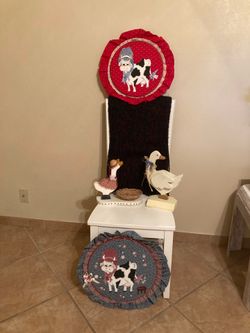 Hand painted- Cow & Duck