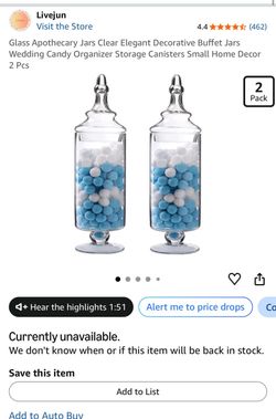 Party Clear Glass Apothecary Jars