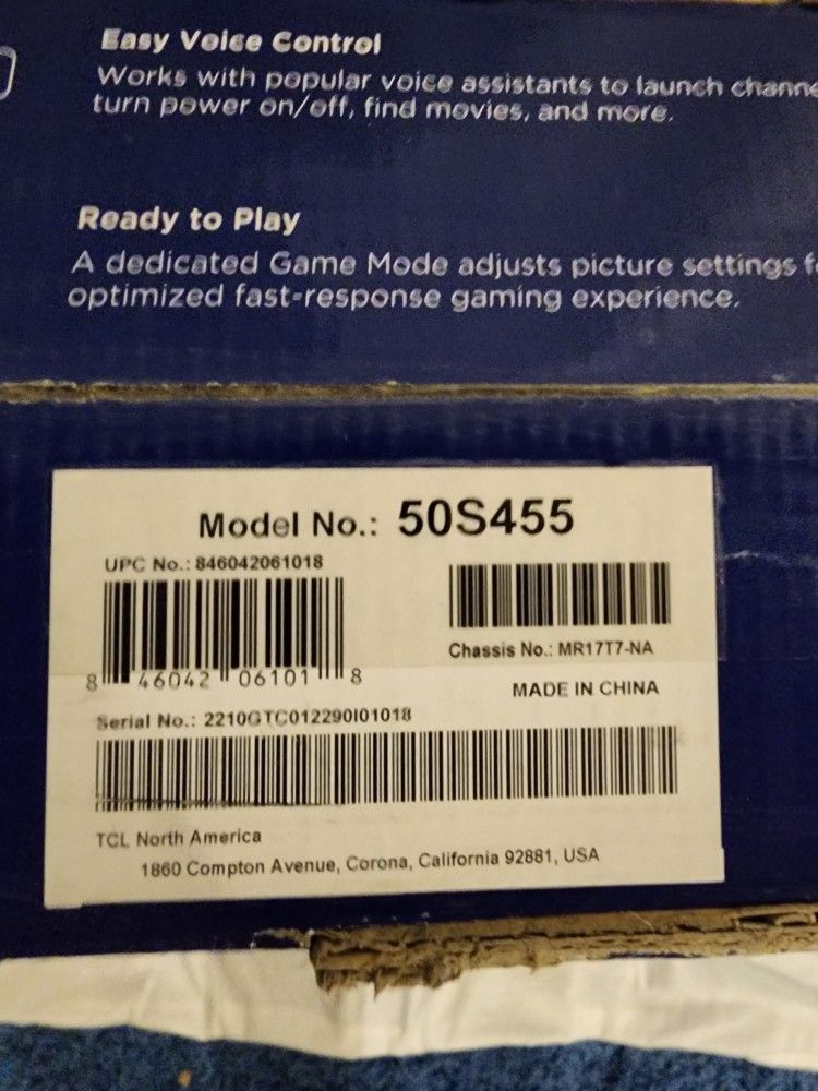50 Inch Smart TV BRAND NEW TCL ROKU