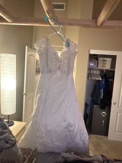 Vintage 90s Mori Lee Beaded Satin Wedding Dress – Size 14