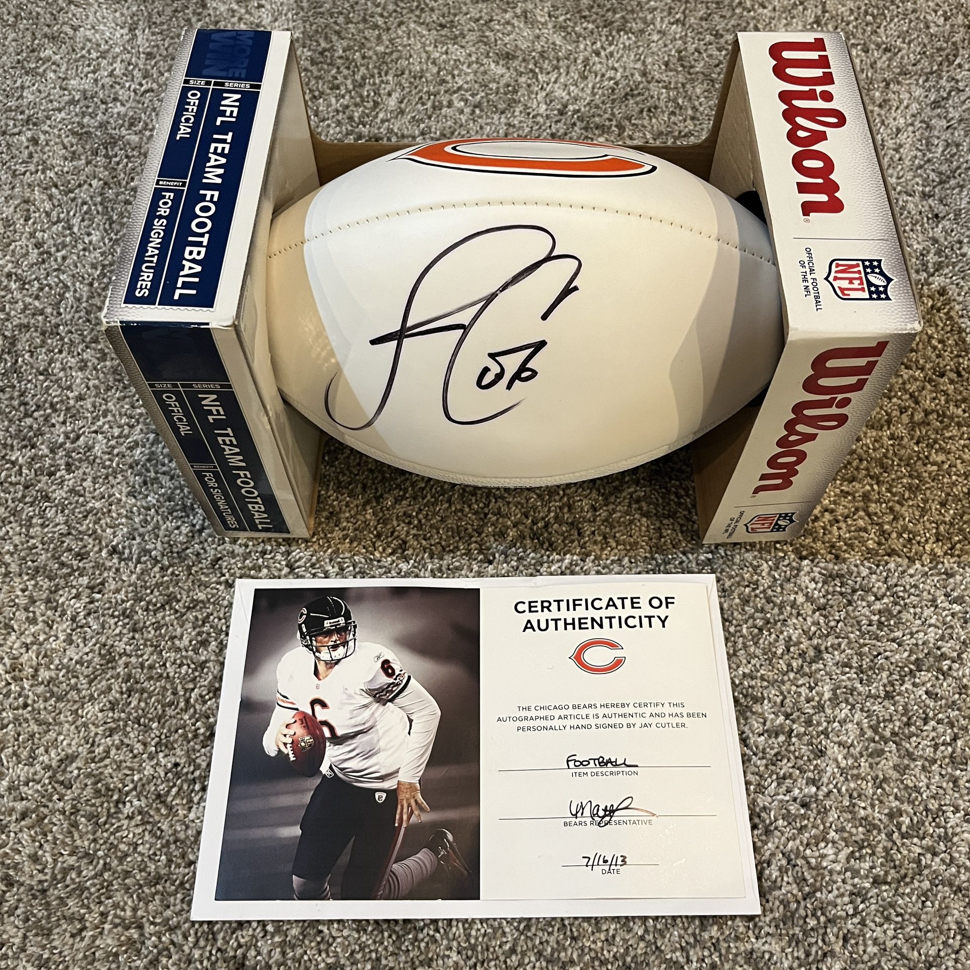 Jay Cutler Signed Football