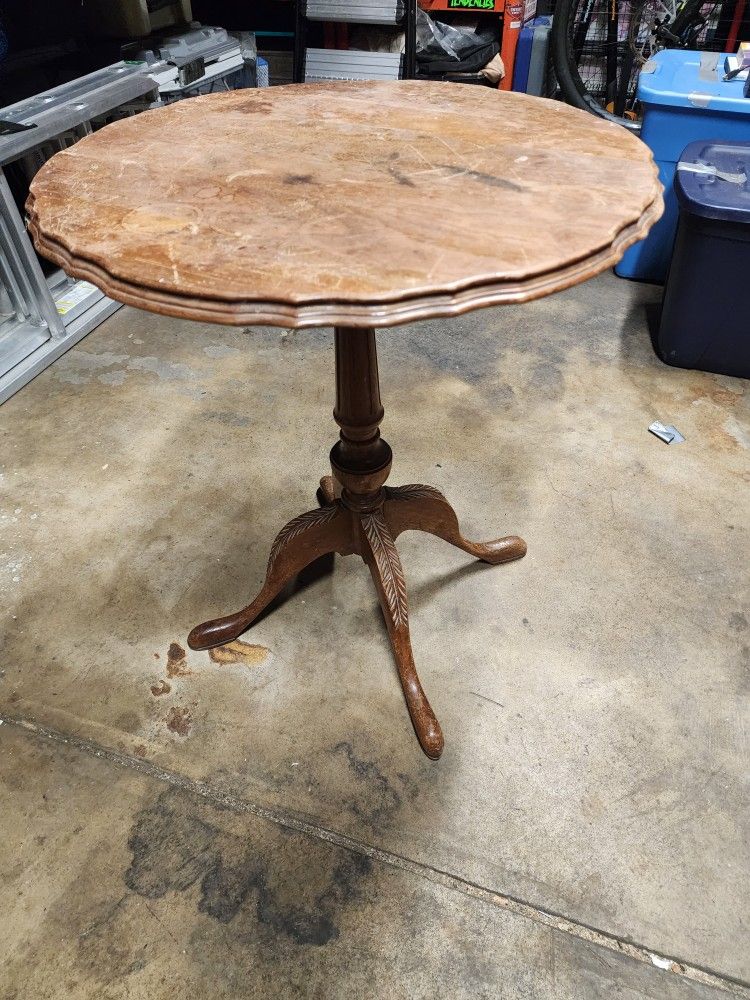 Antique wood end table