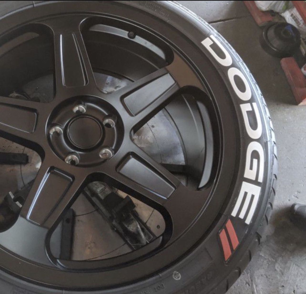 Tire Stickers Dodge Charger White Tire Letters Permanent Original 8pcs Decal Sets 1.25"