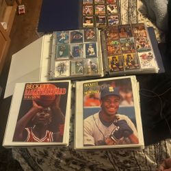 Baseball, Football, And Basketball Card Binders 