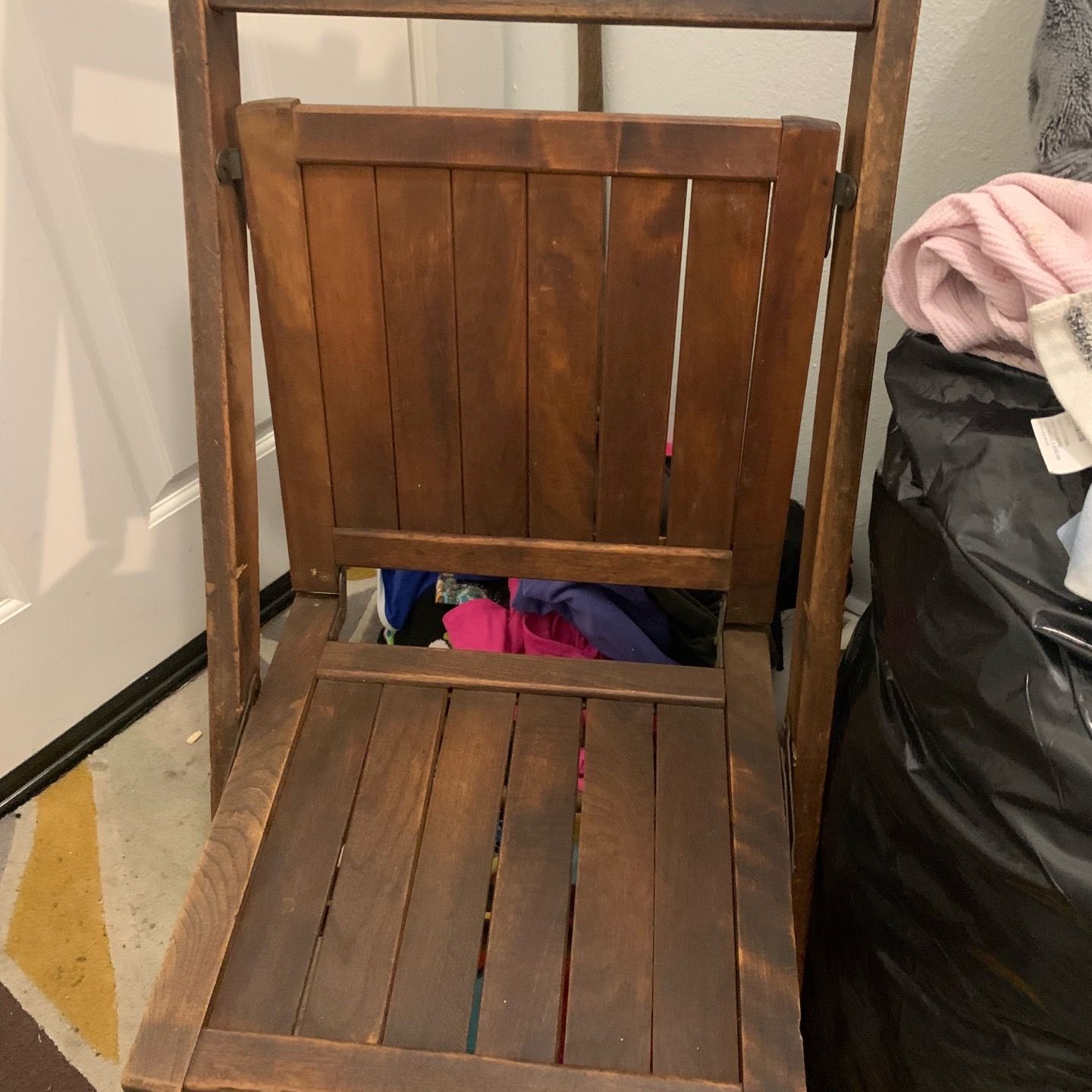 Traditional Recliners 1920s Antique Wooden Slat Back Folding Chairs- Set of 2 for $40 for ...