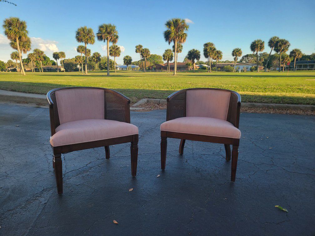 2 Cane Accent Chairs 
