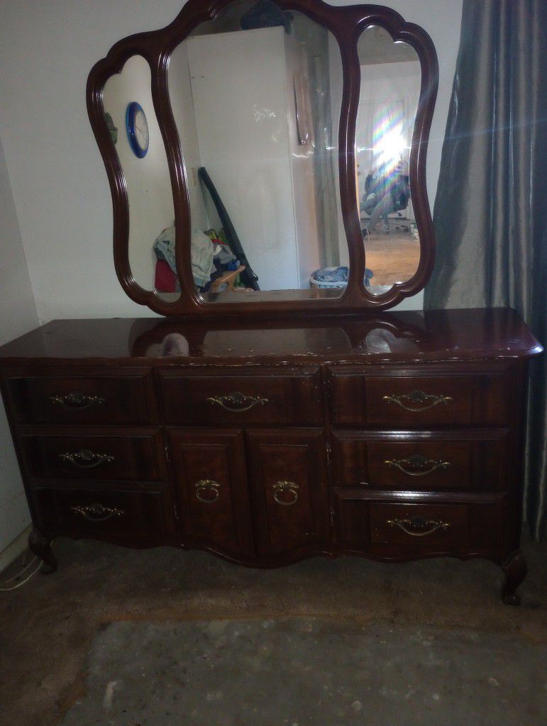 Antique Cherry Wood Dresser Well Maintained 