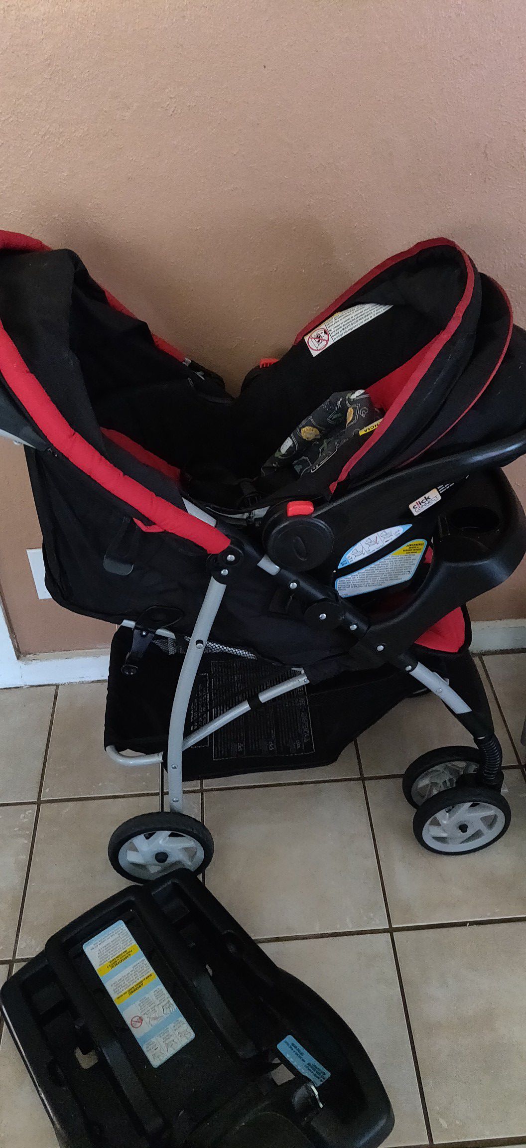 Graco 3 piece infant car seat and stroller