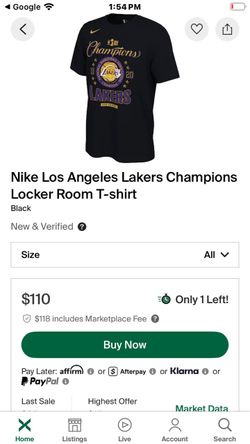 2020 Lakers championship official locker room T-shirt