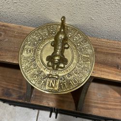 Solid Brass Dog Sundial.