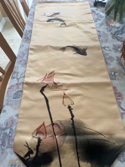 Beige brand new Japanese silk runner