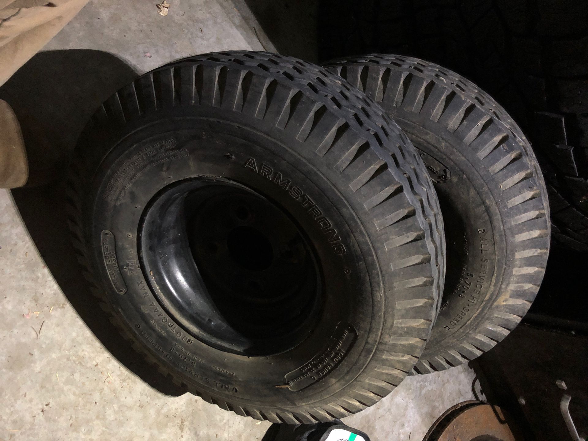 Trailer tires with rims set of 2